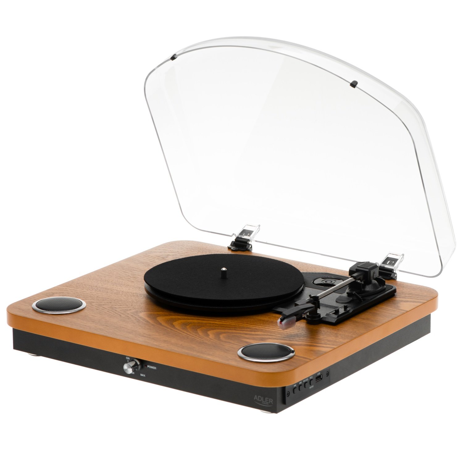 Player vinil Adler AD 1914 Wood Bluetooth/MP3/USB/RCA/recording