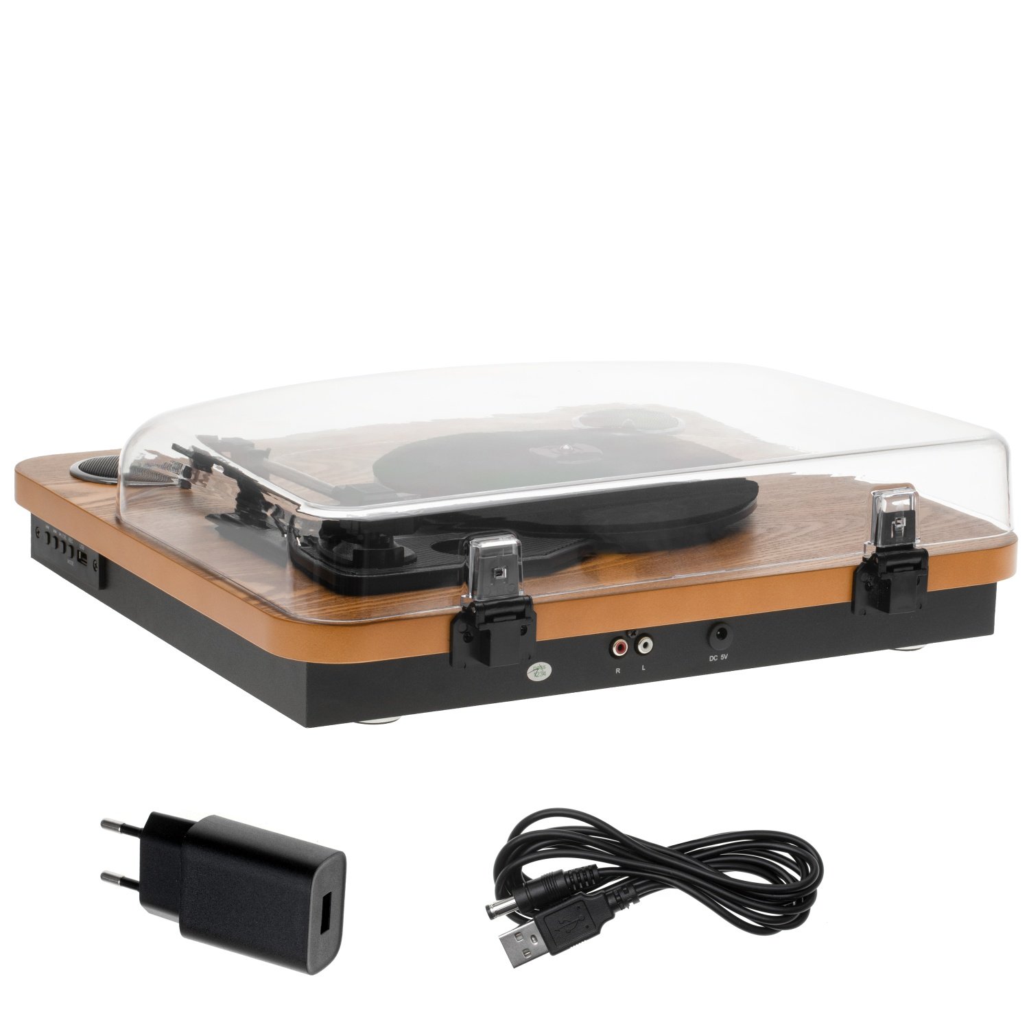 Player vinil Adler AD 1914 Wood Bluetooth/MP3/USB/RCA/recording