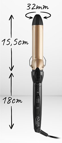 Плойка для волос Adler AD 2112, 120 Вт, 32мм