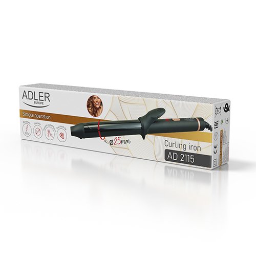 Плойка для волос Adler AD 2115, 120 Вт, 25мм