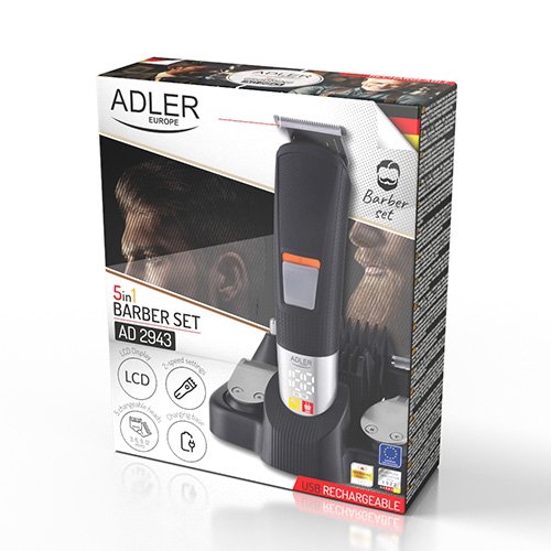 Набор для груминга 5 в 1 Adler AD 2943, LED, USB
