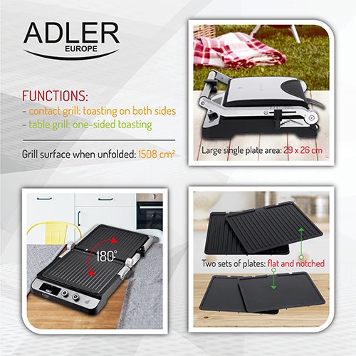 Электрогриль Adler AD 3059, 3000 Вт