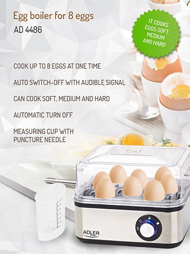 Яйцеварка электрическая Adler AD 4486 на 8 яиц