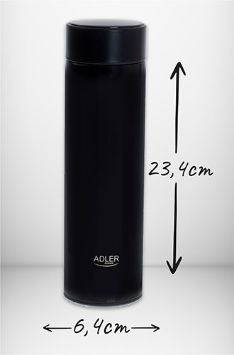 Термос Adler AD 4506bk, 473мл, со светодиодным сенсорным дисплеем