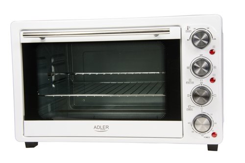 Электрическая печь Adler AD 6001, 2200Вт, 230 градусов, 35л, Таймер, Гриль, Белый