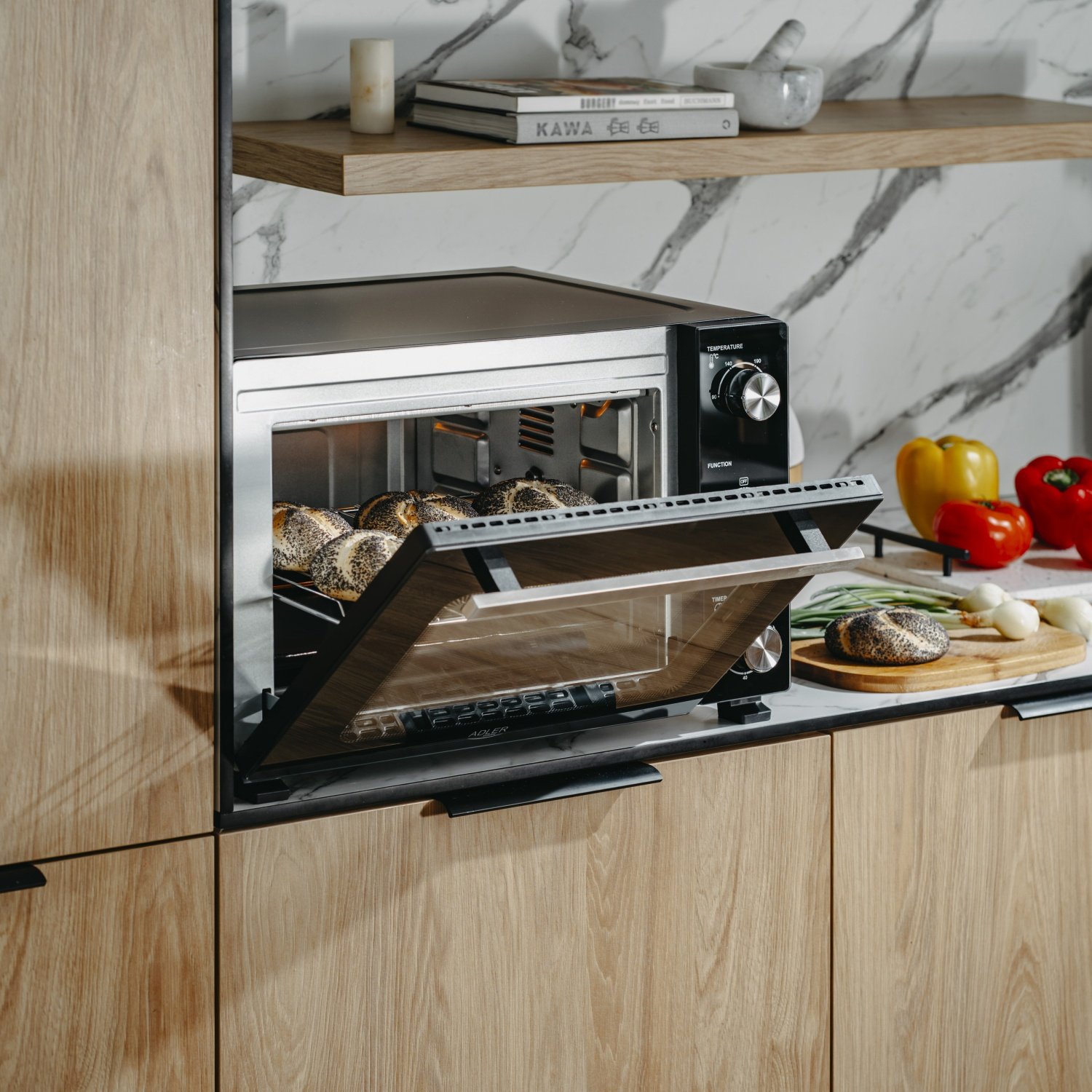 Электрическая печь Adler AD 6028, 230 градусов, 60л, таймер, вертел, черный