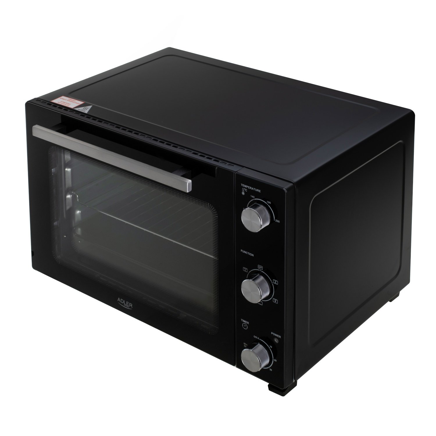 Электрическая печь Adler AD 6028, 230 градусов, 60л, таймер, вертел, черный