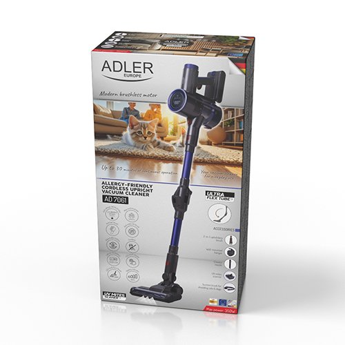 Гипоаллергенный беспроводной пылесос Adler AD 7061 PRO, 350 Вт