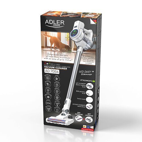 Беспроводной пылесос для сухой и влажной уборки Adler AD 7064