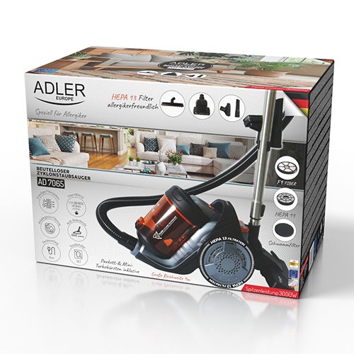 Контейнерный пылесос Adler AD 7065, 1.6л, 700Вт, 80дБ