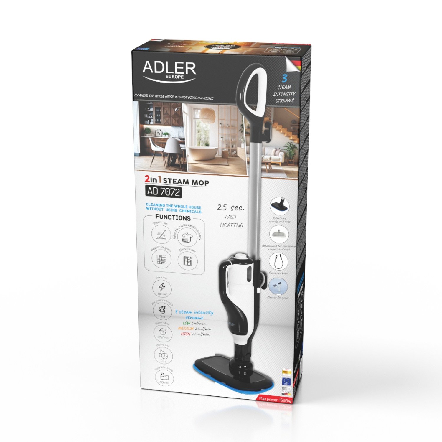 Паровая швабра Adler AD 7072 Universal 2в1