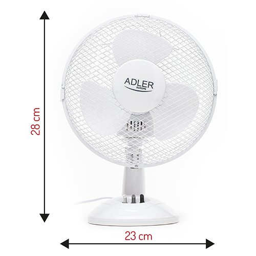 Вентилятор настольный Adler AD 7302, 45 Вт, диаметром 23 см, 2 режима скорости