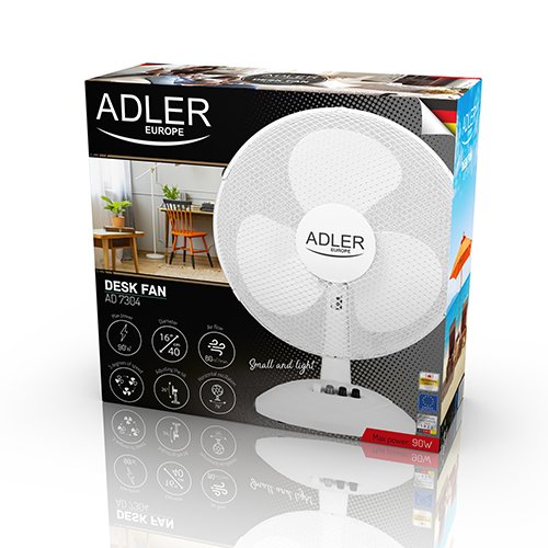 Вентилятор настольный Adler AD 7304, 90 Вт, диаметром 40 см, 3 настройки скорости