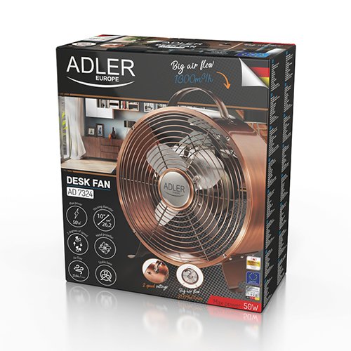 Вентилятор напольный Adler AD 7324 Loft, 50 Вт, диаметром 17,5 см, 2 скорости 