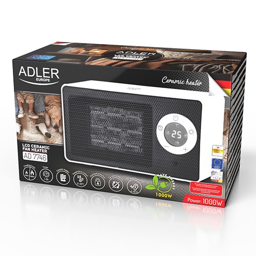 Керамический тепловентилятор Adler AD 7746, 1000 Вт
