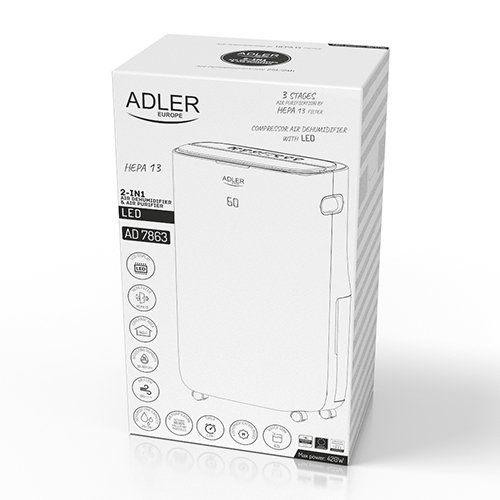 Компрессорный осушитель и очиститель воздуха Adler AD 7863 до 50 м²