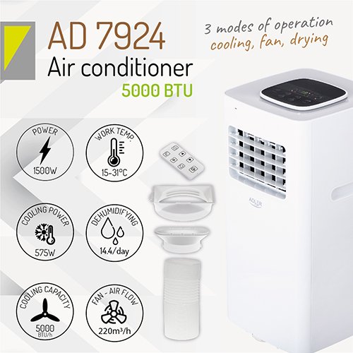 Портативный кондиционер Adler AD 7924, 5000 BTU