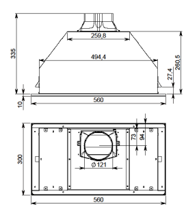 Вытяжка FALMEC BUILT-IN 50 MAX EVO Black (600m3/h)