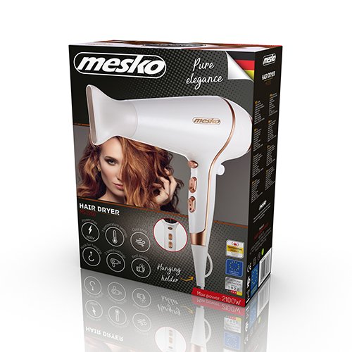 Фен для волос Mesko MS 2250, 2100Вт, 2 скорости, 3 режимами нагрева