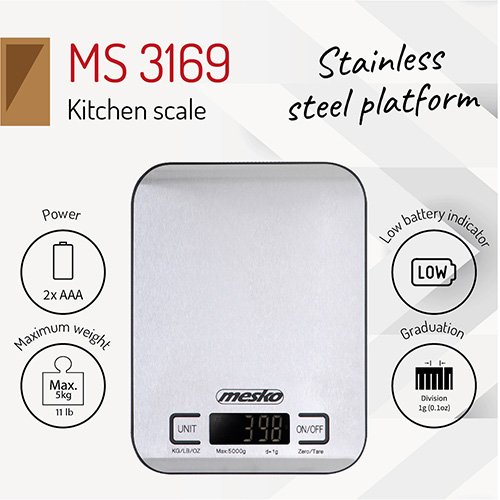 Весы кухонные Mesko MS 3169 black