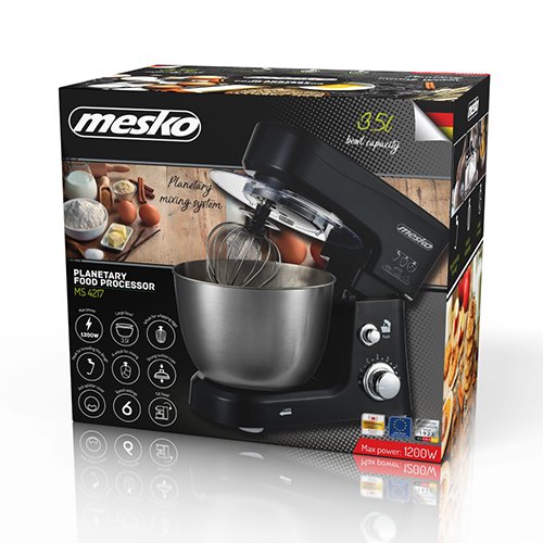 Планетарный кухонный комбайн Mesko MS 4217, 1200Вт