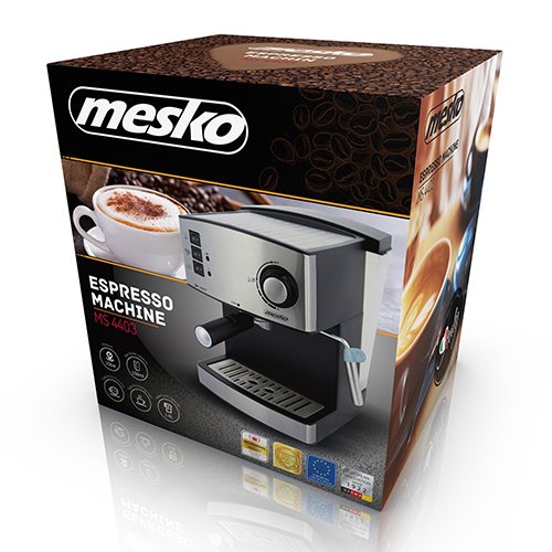 Рожковая кофеварка Mesko MS 4403, 850 Вт, 15 бар, нержавеющая сталь