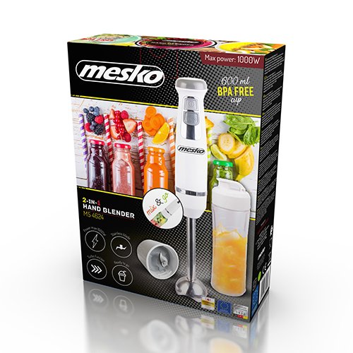 Погружной блендер Mesko MS 4624, 1000 W, Белый