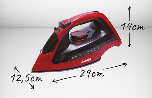 Утюг с паром Mesko MS 5031, керамическая подошва, 3000W, красный