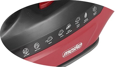 Утюг с паром Mesko MS 5031, керамическая подошва, 3000W, красный