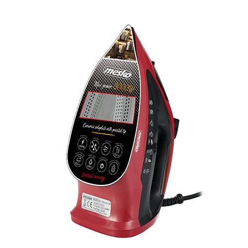 Утюг с паром Mesko MS 5031, керамическая подошва, 3000W, красный