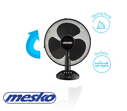 Вентилятор настольный Mesko MS 7310, 90 Вт, диаметром 40 см, 3 настройки скорости 