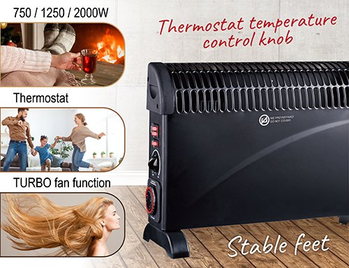 Конвектор с таймером и турбовентилятором Mesko MS 7741b