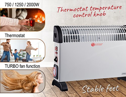 Конвектор с таймером и турбовентилятором Mesko MS 7741w