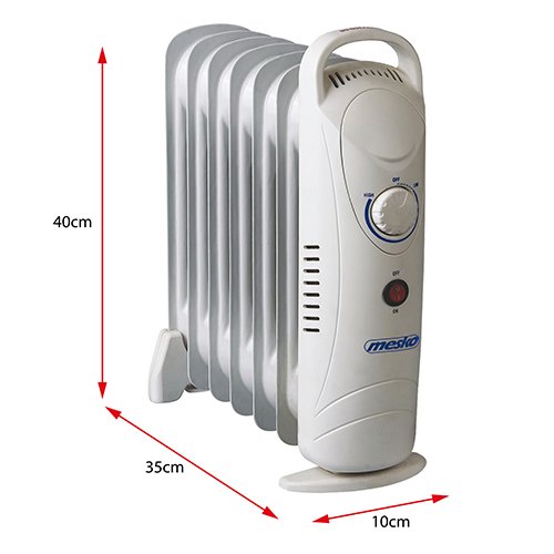 Масляный обогреватель Mesko MS 7804, 800 Вт, плавный контроль температуры