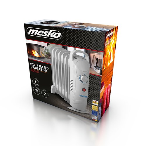 Масляный обогреватель Mesko MS 7804, 800 Вт, плавный контроль температуры