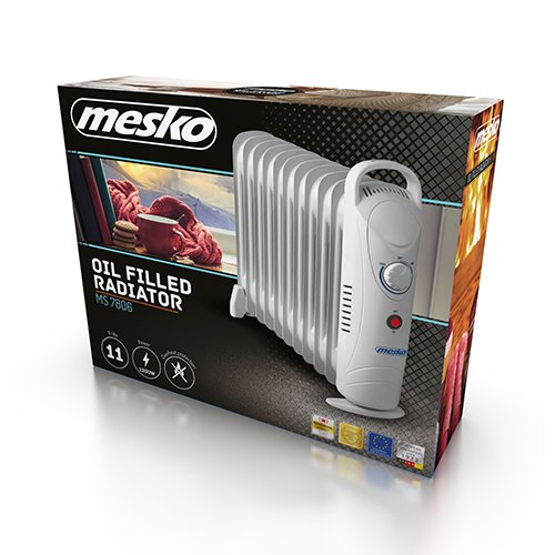 Масляный обогреватель Mesko MS 7806, 1200 Вт, плавный контроль температуры