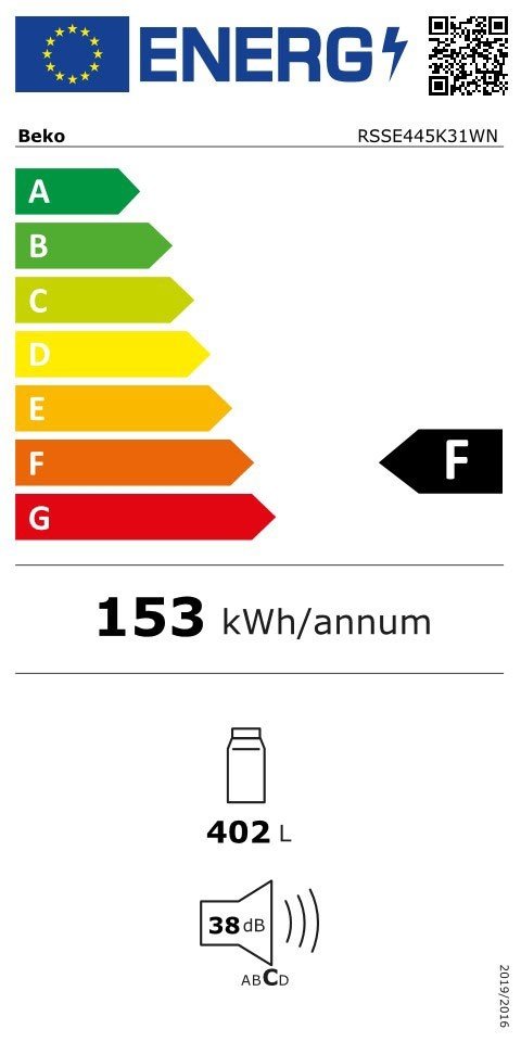Frigider independent Beko RSSE445K31WN