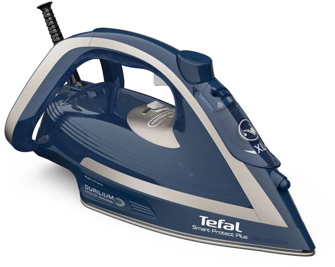 Fier de calcat Tefal Smart Protect Plus FV6872E0, 2800W, 260g/min, 270ml, Durilium Airglide