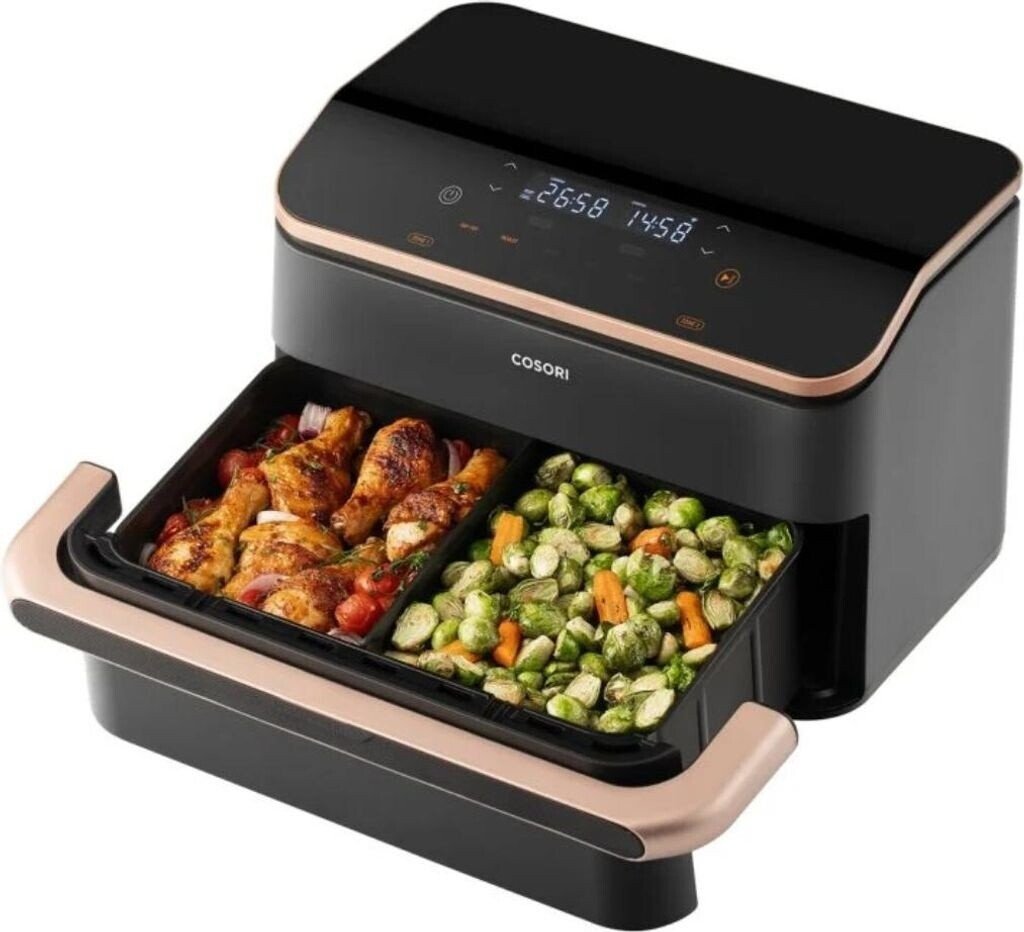Аэрофритюрница Cosori Dual Blaze Twinfry CAF-TF101S-AEUR, 2800Вт, 10л, черный